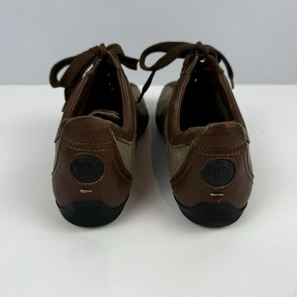 Gucci Olive Green Canvas and Leather Sneakers Size 5.5B EU35.5 Casual Sport VTG - Picture 9 of 16